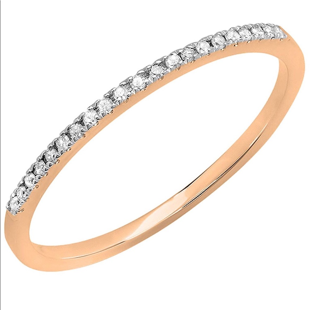 Dazzlingrock 0.08 carat diamond 10k rose gold band